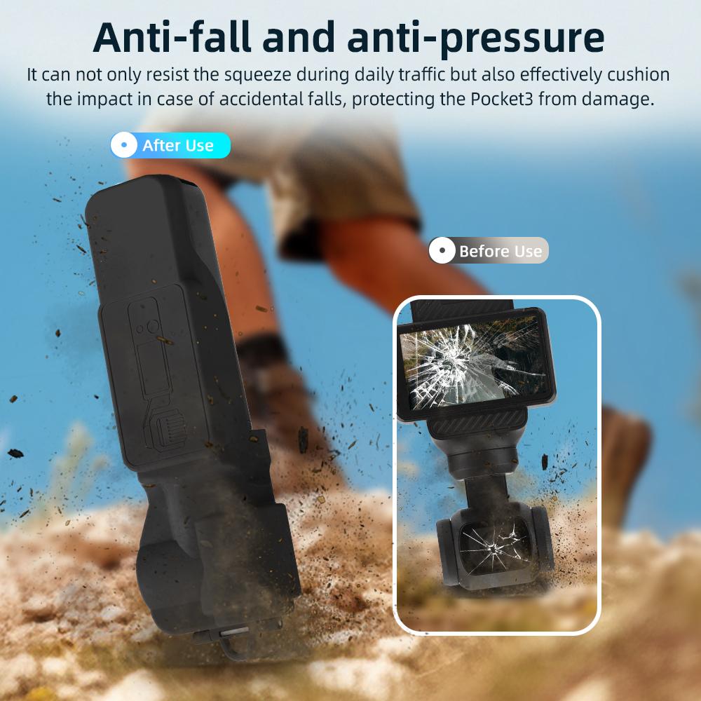 BRDRC Pocket 3 Bildschirmschutzhülle Abdeckung DJI Osmo Pocket 3 Zubehör Handkamera Objektivkappe Hartschale mit weicher Auskleidung