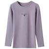 Damen Besticktes Rundhals Langarm T-Shirt, Herbst/Winter, Koreanischer Stil, Übergröße, 95% Baumwoll-Basisschicht