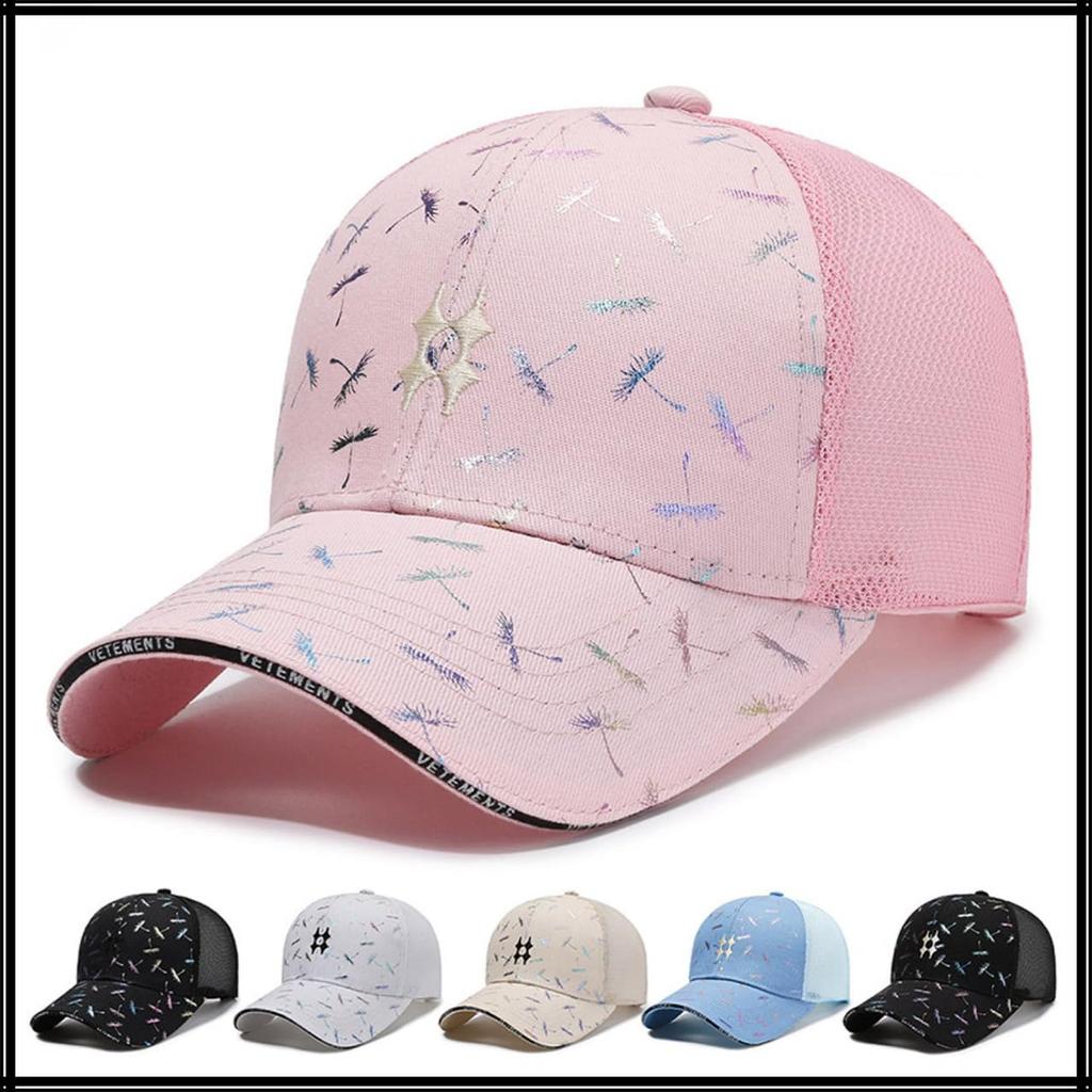 Mesh Cap Hat Fashion Design Casual Stylish Sports CZA026 [White Fang] Women's (Pink)