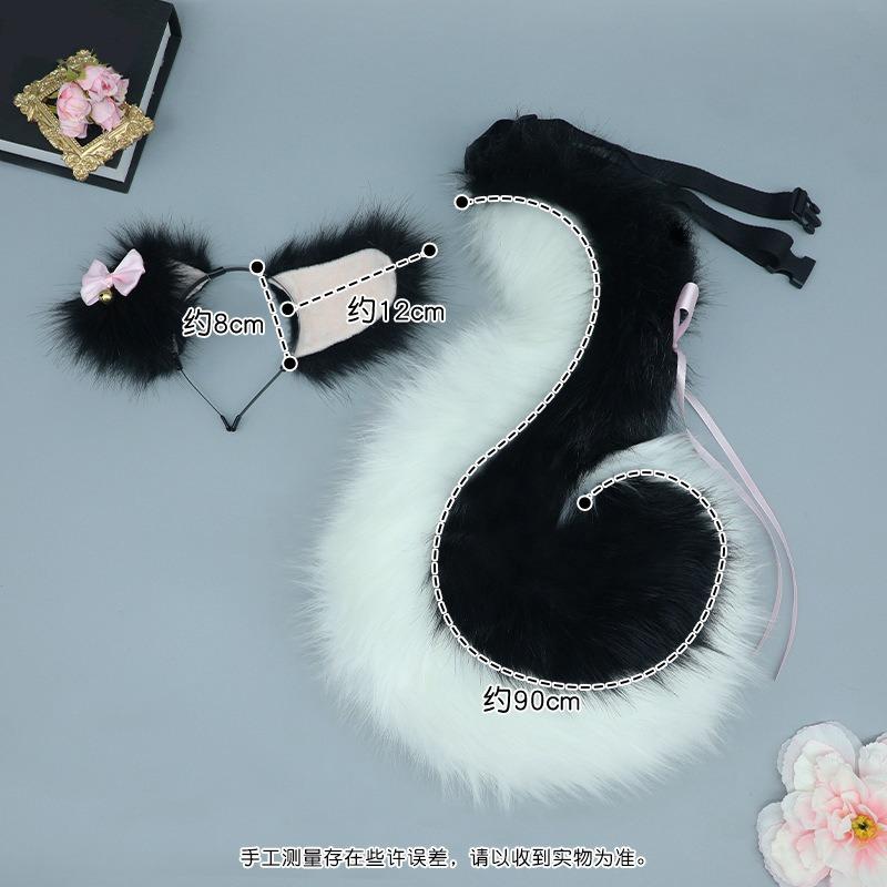 Cute Simulation Beast Ear Hair Accessories Beast Tail Comic Show Accessories Tail Fold Ears Cute Dog Ears Dog Tail Headband Headband Headgear Set