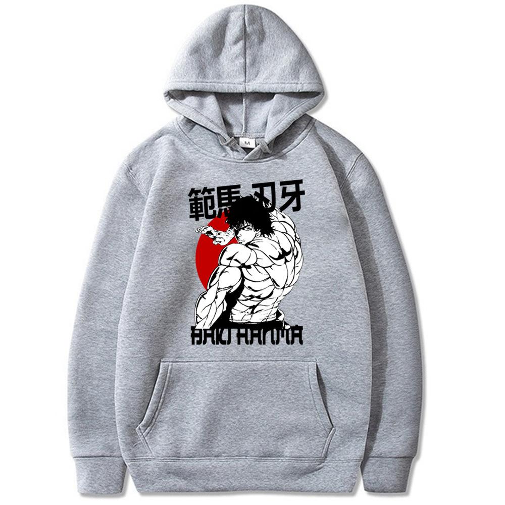Hanma Baki The Grappler Japanese Animation Men's Hoodie Vintage Unisex Pullover Men Vintage Graphic Hoody Tops Clothing