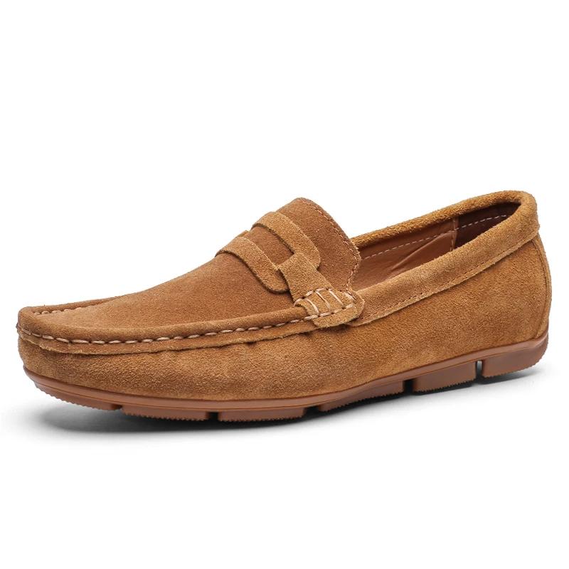 Fashion Genuine Leather Cow Suede Men Shoes Luxury Brand Casual Formal Mens Loafers Moccasins Footwear Black Male Driving Shoes Hombres