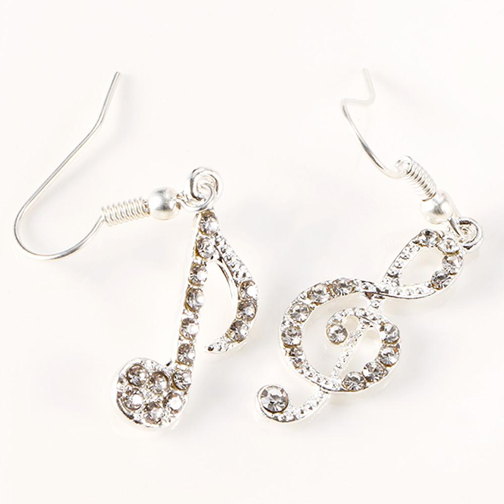 Stylish Women Gift Music Note Drop Fashion Accessories Earrings Jewelry Drop Earring Crystal Dangle
