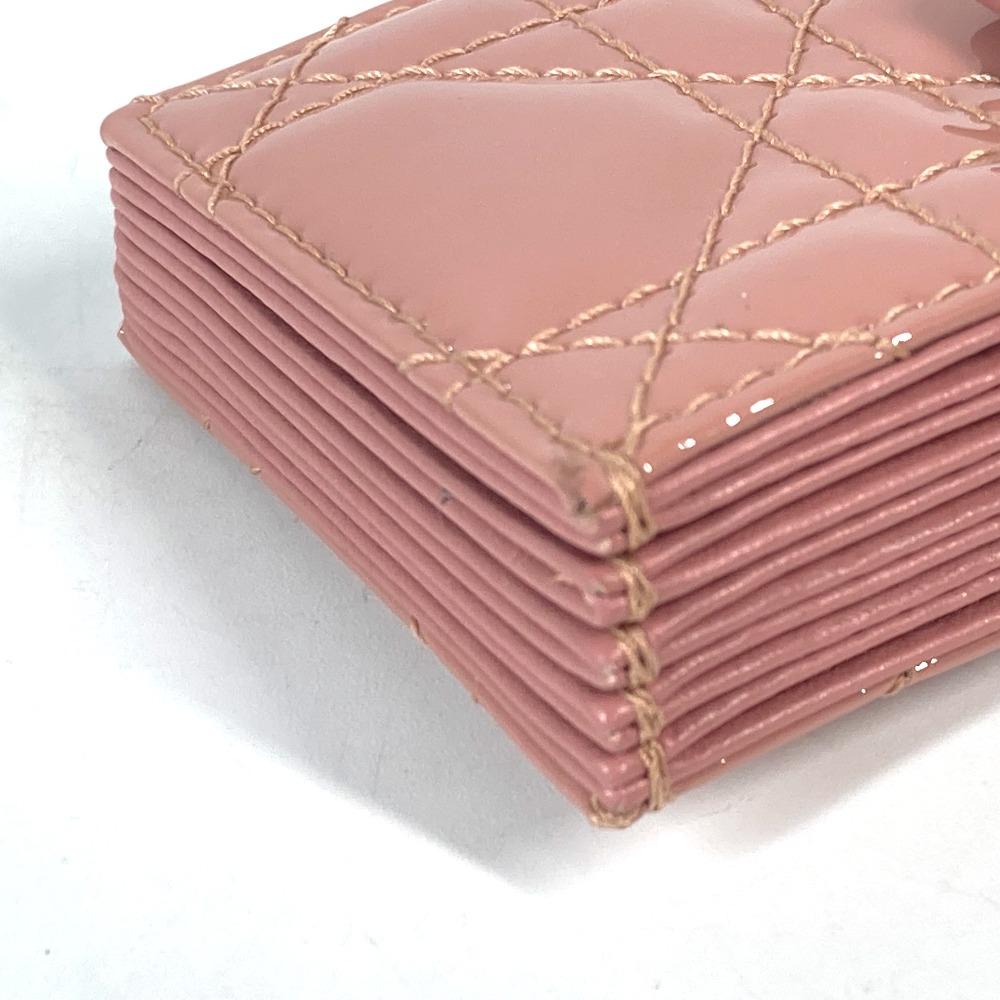 CHRISTIAN DIOR Cannage Lady Dior card holder case accordion enamel Card Case