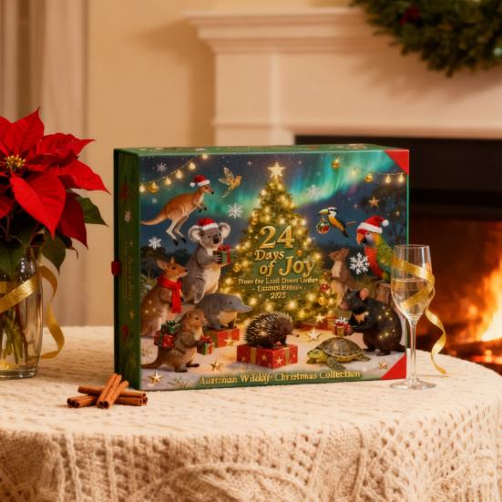 Australian Wildlife Advent Calendar 24-Day Countdown Box Multifunctional Decoration for Family Fun And Holiday Atmosphere