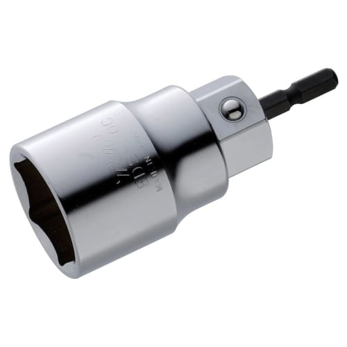 TOP Industrial (TOP) Compact Socket for Electric Drills, 30mm Diameter, 92mm Overall Length, Hexagonal, for Temporary Fastening, Lightweight, Civil En