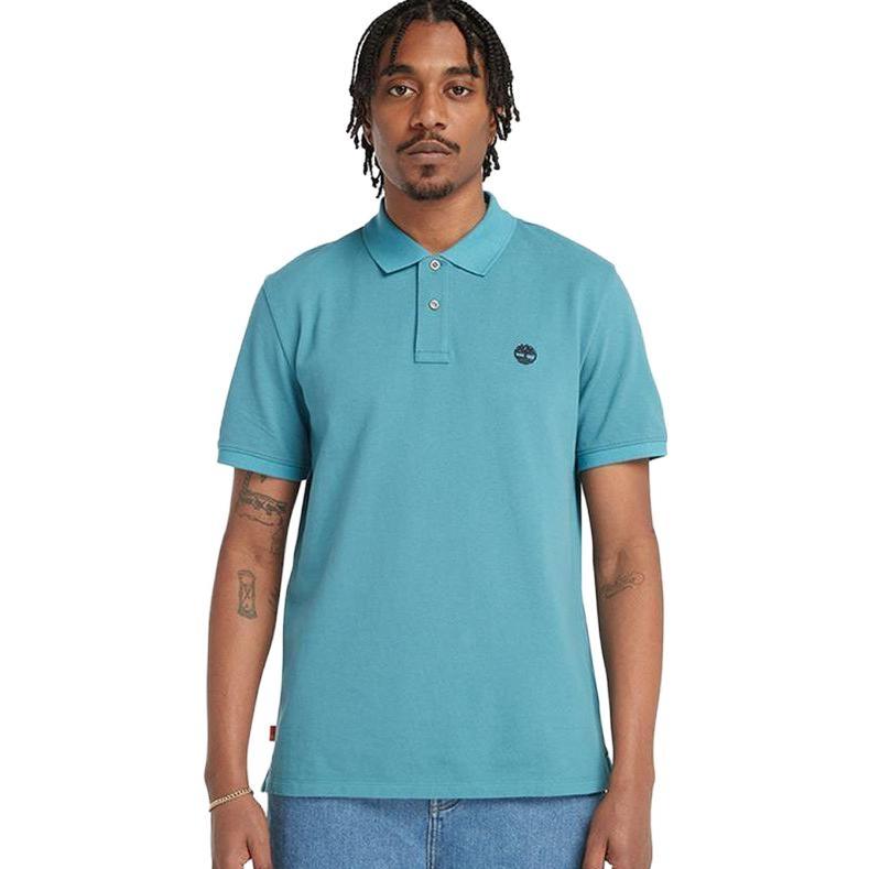 Timberland Polo Shirts Men's Storm Blue Polo Collar Moderate Straight Fit A62T5-DV7