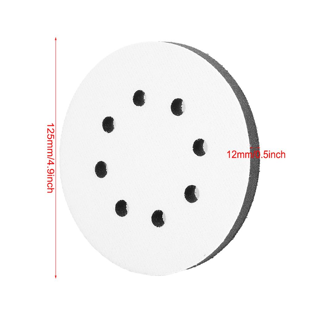 125mm Diameter Soft Buffer Sponge Interface Cushion Pad for Sanding Pads (8 Holes)