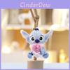 Stitch Cartoon Plush Keychain With Embracing Flower Design For Bag Decor And Collectors