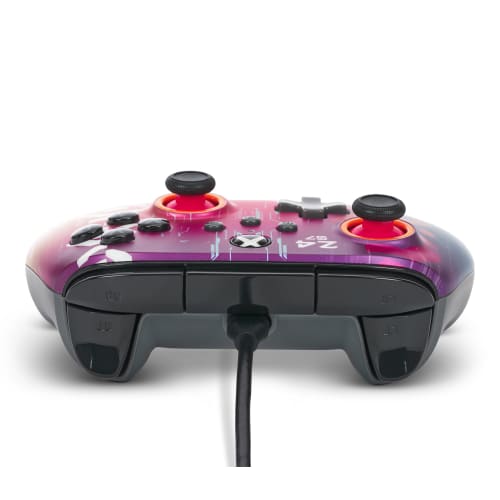 [2 års garanti] PowerA Advantage kablet kontroller for Xbox Series X|S - Cyber ​​??Style Double Vibration Function for Xbox Series X|S PC Windows 10/11