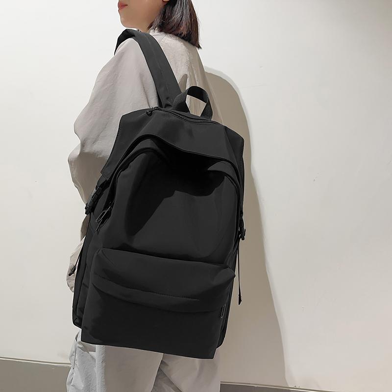 Men Large Capacity Backpack Women Solid Color Backpack Junior Senior High School Student Schoolbag