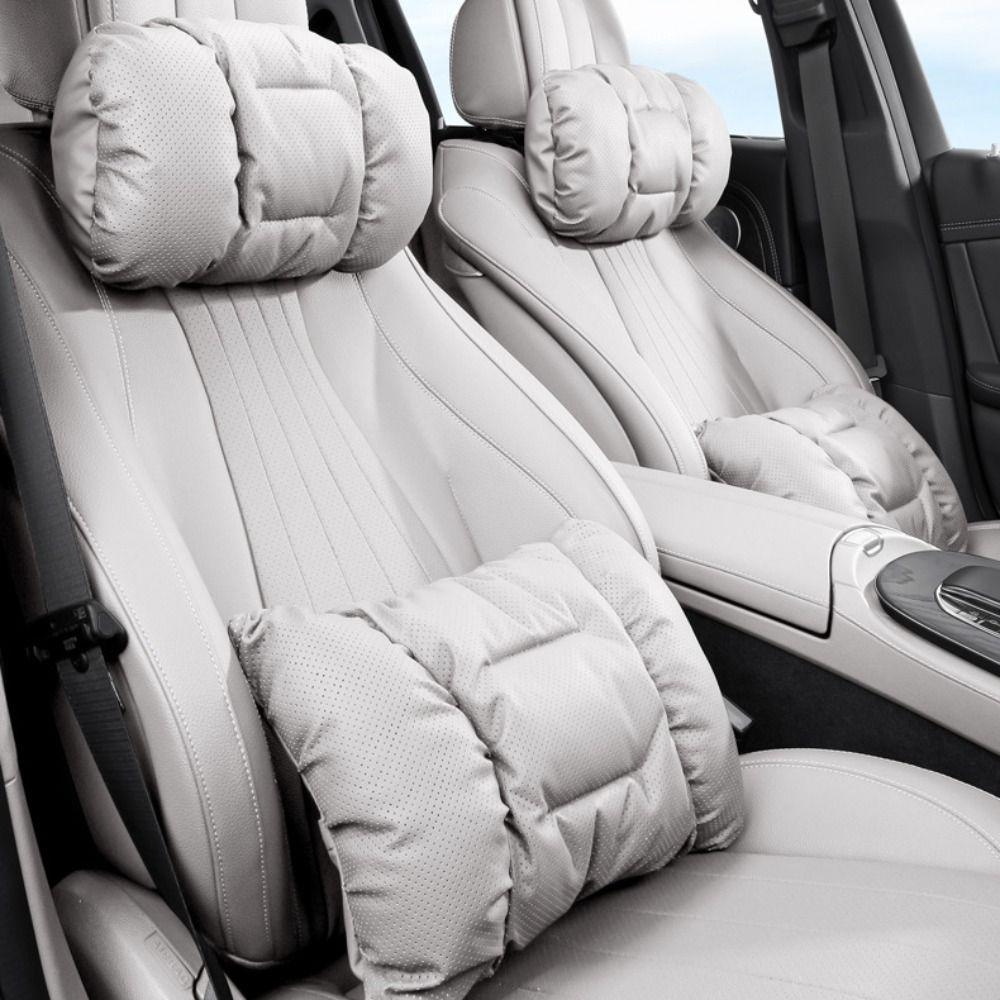 Practical Bubble Cotton Car Seat Cushion Multifunctional Anti-Stain Car Headrest Support Breathable Leather Neck Pillow