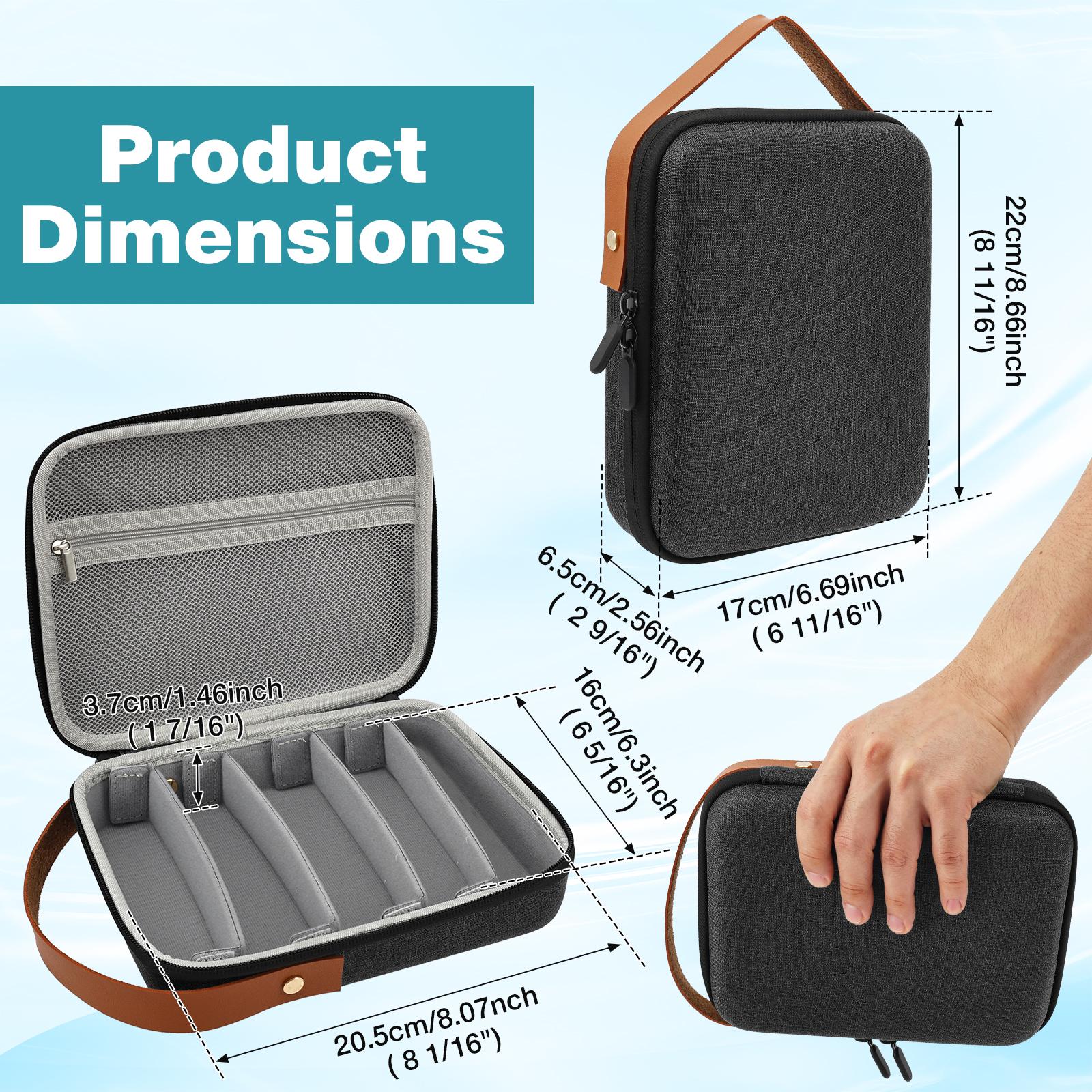 

5 Slot Sunglasses Travel Case Portable Glasses Storage Box with Adjustable Slot Hard Shell Eyeglasses Case Sunglasses Organizer