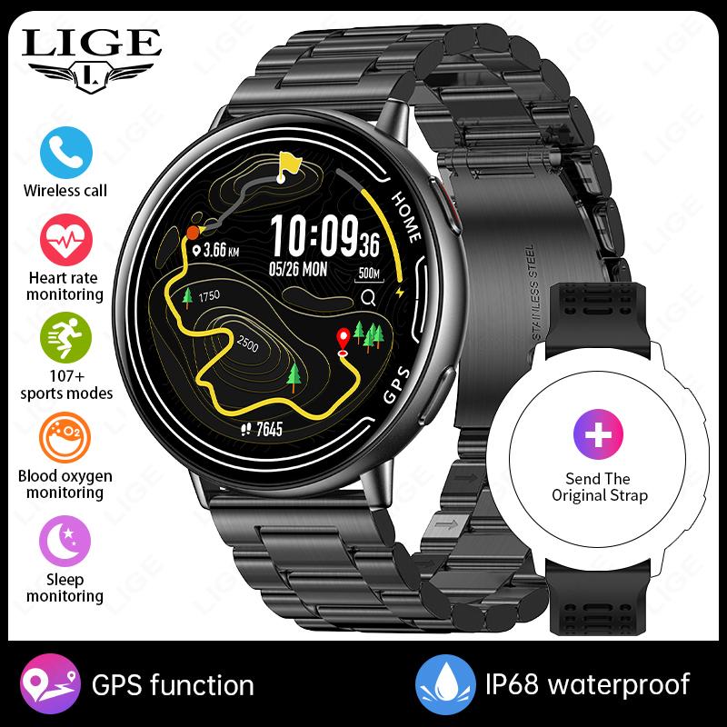 GPS Smart Watch Heart Rate Monitoring Bluetooth Call Outdoor Sports 1ATM Waterproof 1.39 Inch Screen Men Woman Smartwatch