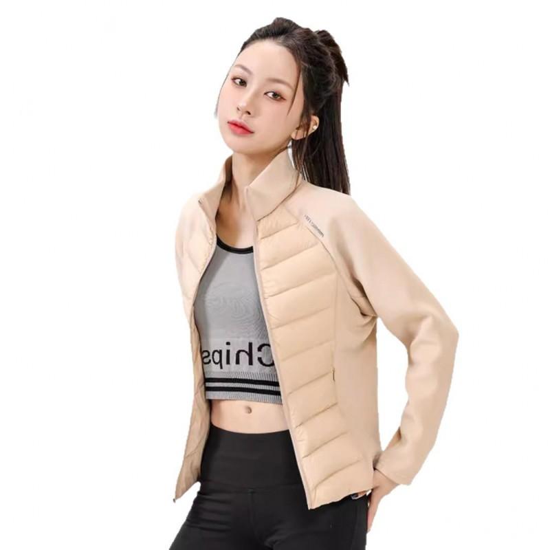 Womens Lightweight Down Jacket With Stand Collar 90% White Duck Quick-Dry Outdoor Yoga Coat Winter