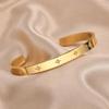 Offenes Verstellbares Stern Sternenstrahl Manschettenarmband für Damen Edelstahl Zirkonia Einlage Charme Mehrschichtiger Schmuck
