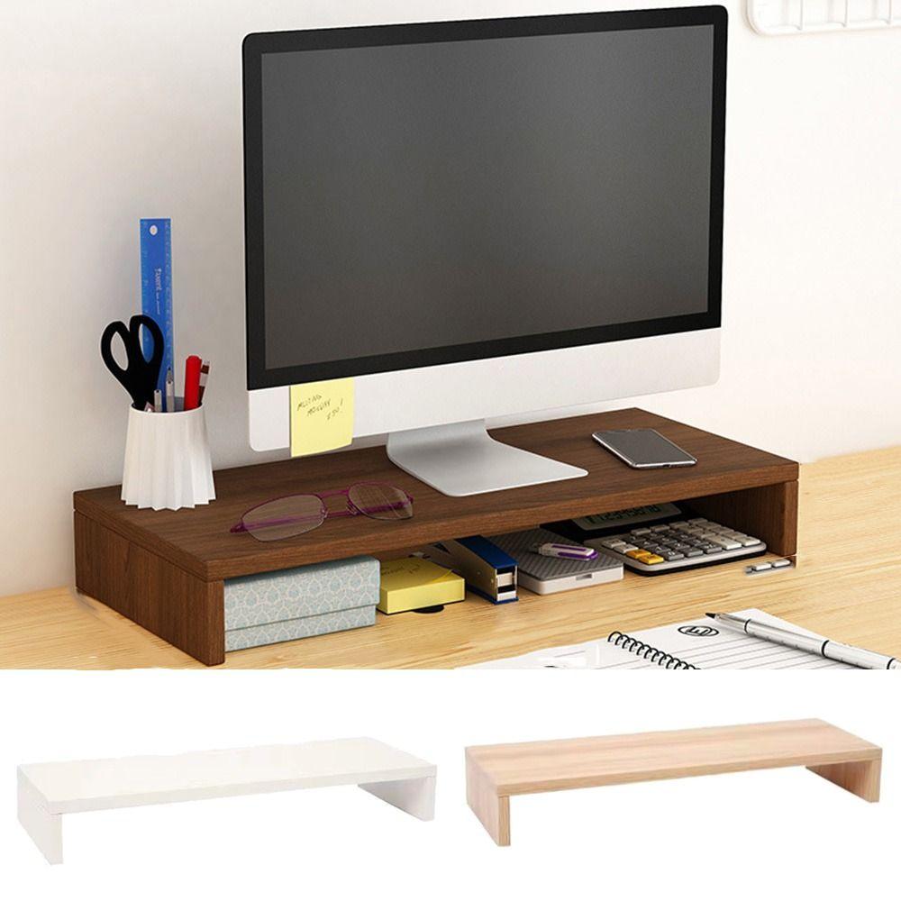 Stable Base Wood Desktop Computer Stand Eyesight Protection Protect Cervical Spine Workspace Laptop Riser Large Load Bearing