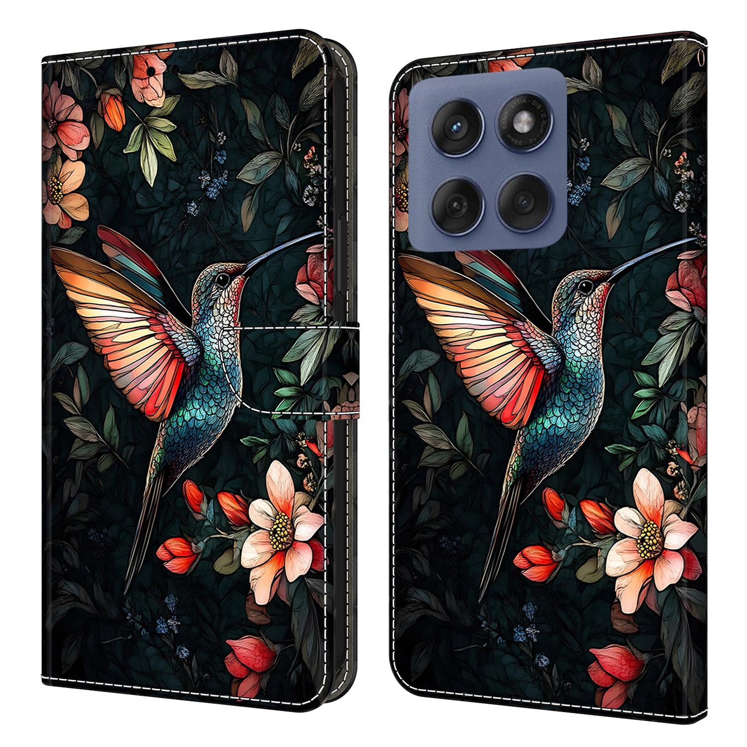 

For Motorola Edge 60 Pro 5G Leather Case Pattern Printing Wallet Stand Flip Phone Cover Green Magpie