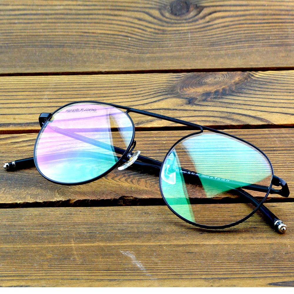 Full-Rim Black Titanium Aviator-Style Optical Glasses Frame – Lightweight Metal Eyewear for Men and Women