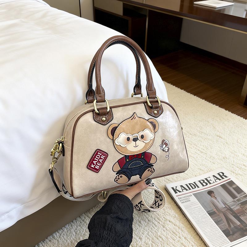 2026 Hello Kitty Bear Crossbody Handbag with Wide Shoulder Strap - Women's Cute Commuting Travel Bag