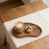 1Pcs Acacia Wood Serving Tray Solid Wood Coffee Cup Snack Plate Home Tea Tray with Cup Holder