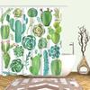 Watercolor Tropical Leaves Shower Curtain Waterproof Mildew Resistant Polyester Fabric With 12 Hooks Easy Installation For Bathr
