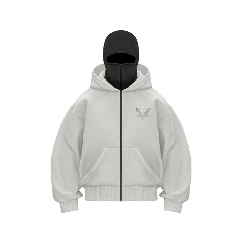 Men's Double-Layer Hoodie Plus Size Unisex Couple's Zipper Sweatshirt Fashion Printed Sweatshirt