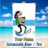 Beach Towel Custom Name Text, Quick Dry Large Towel For Beach HomeGaston Lagaffe