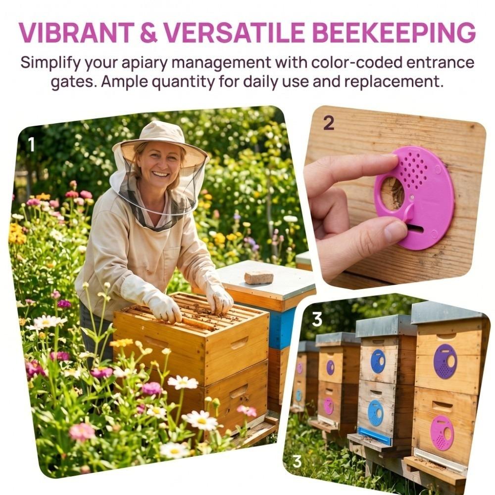 

30 Pcs Round Beehive Entrance Disc Rotatable Beehive Entrance Gate Apiary Supplies фіолетовий