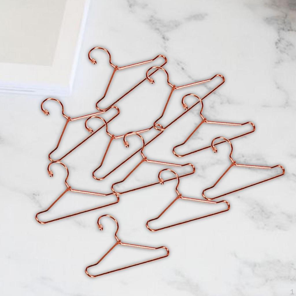 10 Pcs Dress Outfit Holder Dollhouse Furniture Bedroom Decor Doll Clothes Hangers for