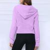 2025 Autumn Winter New Women's Scuba Sports Half-Zip Yoga Loose Short Hooded Fleece Lined Sweatshirt