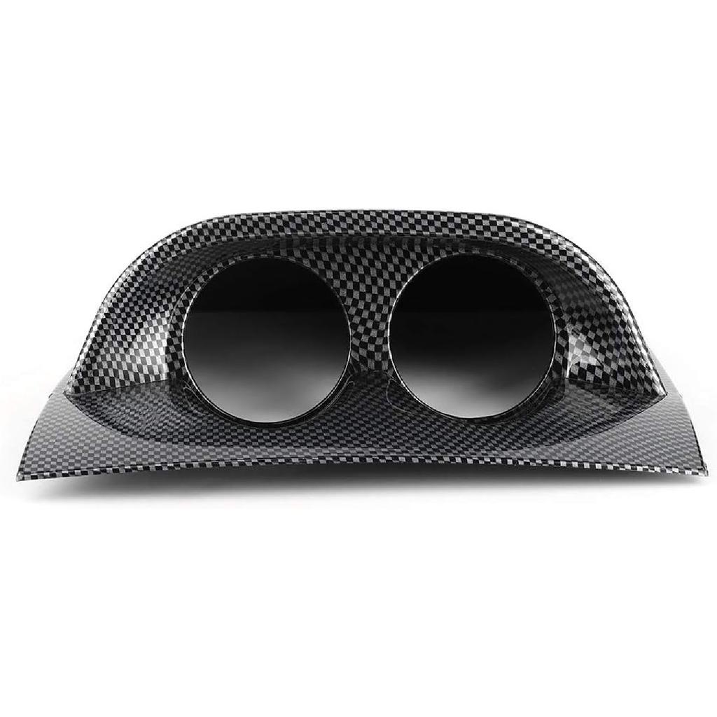 KIMISS 2in Dual Gauge Dash Pod, Dash Gauge Pod Dual Hole Car Meter Mount Holder Bracket Universal Auto Accessory (Carbon Fiber)