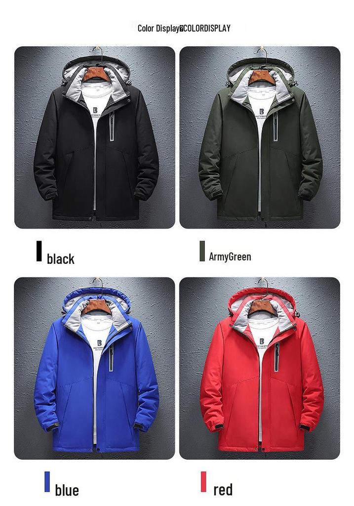 Heated Winter Cotton Jacket - Men's Outdoor Fashion, Mountaineering, Plush Velvet, Cold Protection, Thickened Heating Apparel