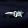 Emerald Cut Moss Agate Ring | 925 Sterling Silver Solitaire Ring for Women | Wedding, Engagement, Anniversary, Promise Gift