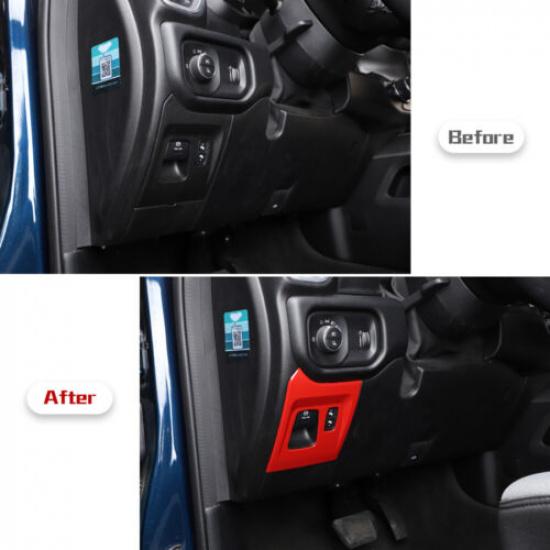 Electronic Handbrake Switch Button Panel Trim Cover for Dodge Ram 2018- Red