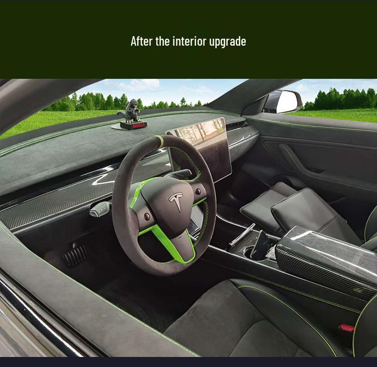 Pink Alcantara Interior Upgrade for Tesla: Personalized Multi-Color Design