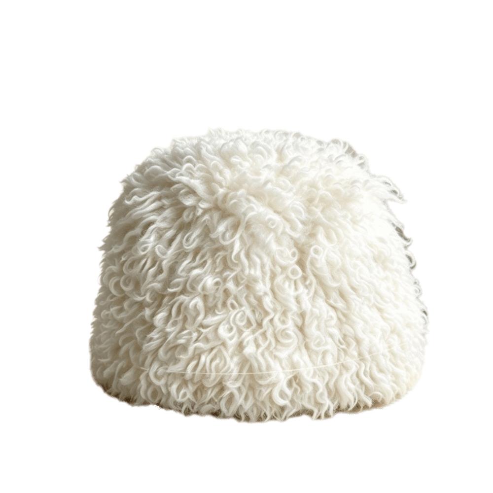 Plush Curly Faux Fur Bucket Hat Face Slimming Snow Hat Warm Fisherman Cap  Daily Wear