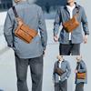 WEIXIER Men's Leather Sling Bag Crossbody Shoulder Bag Waterproof Messenger Waist Chest Bag Briefcase Travel Bag