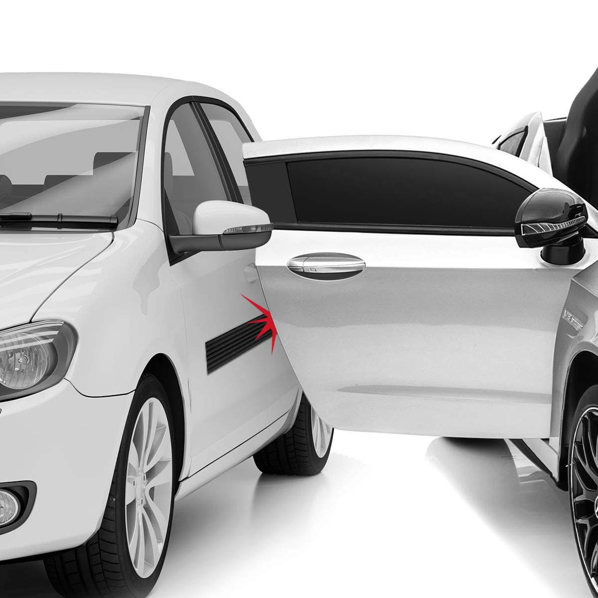 

Отличный глобальный DIY съемный магнитный протектор двери автомобиля от вмятин 2 черных протектора, полоса, метры, (M-AT007) чёрный