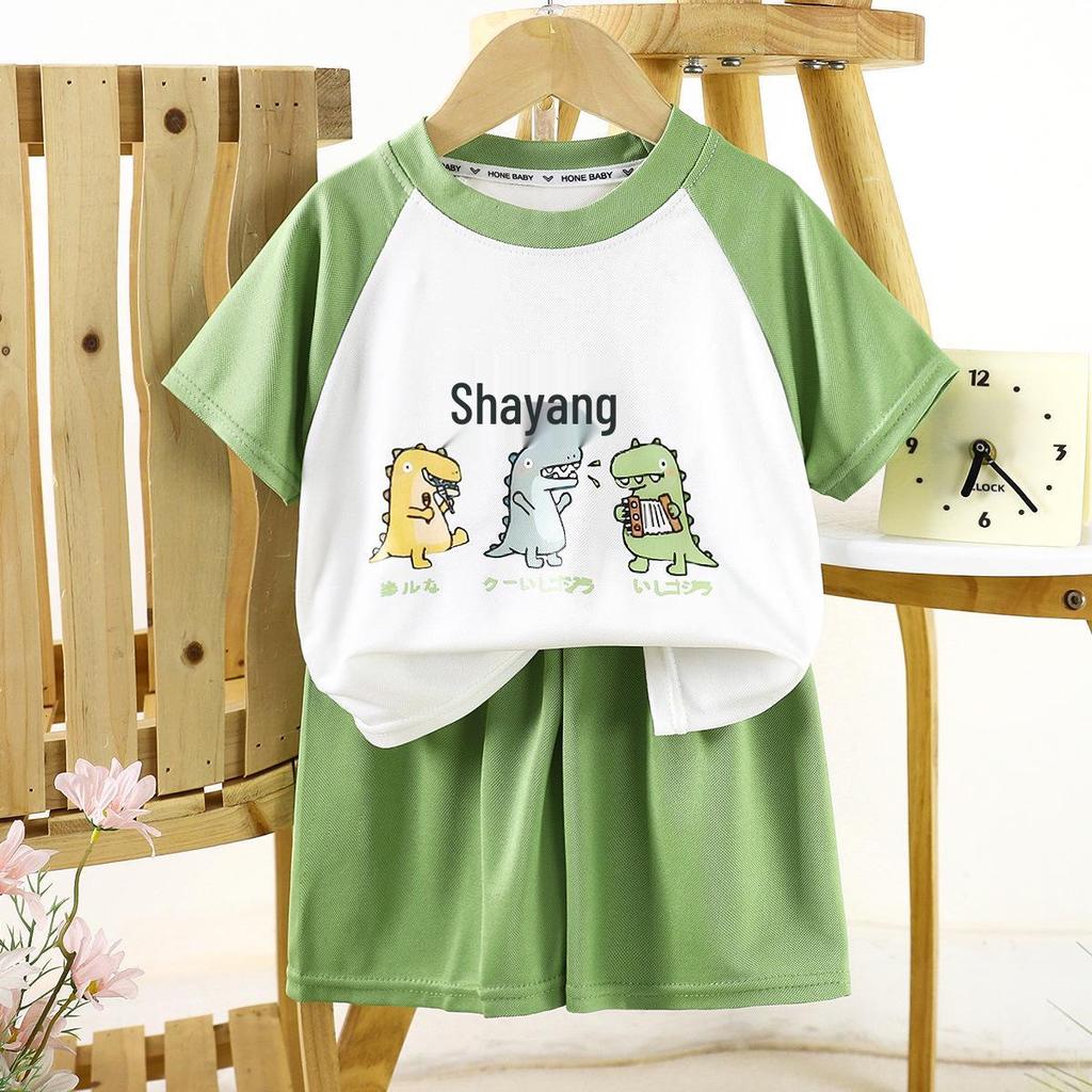 Children's Summer Casual Set: Short Sleeve Loose Outfit for Boys