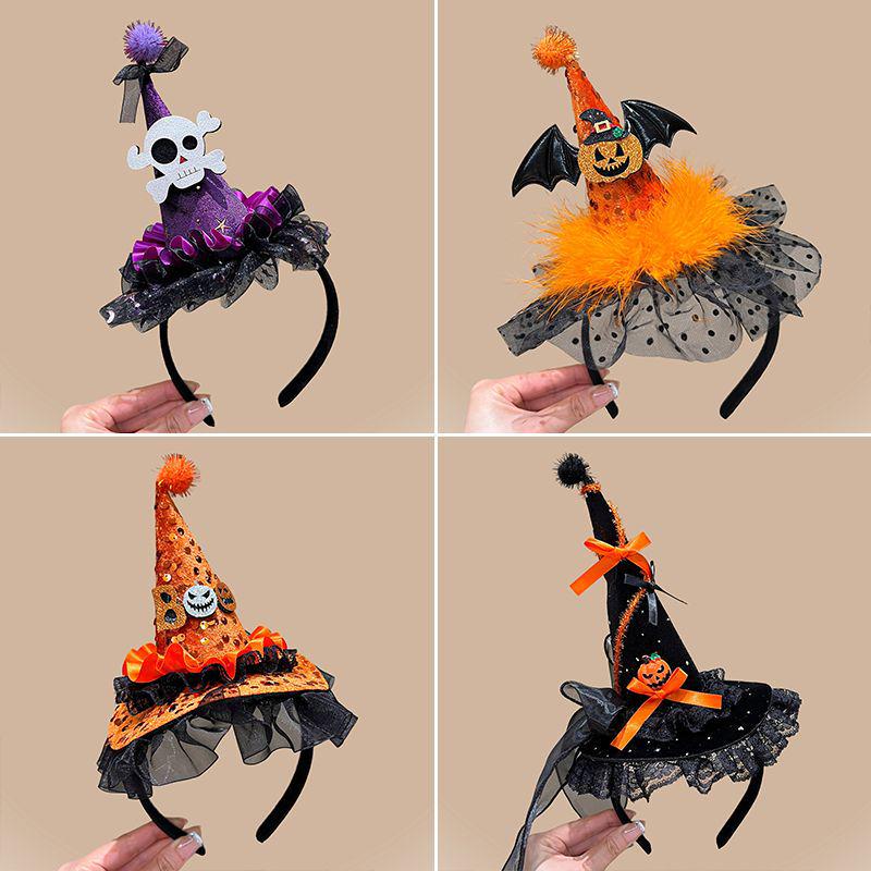 Kids' Halloween Ghost & Witch Hat Hairband - Cute & Funny Hair Accessory
