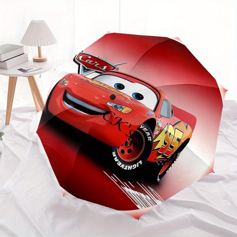 Lightning McQueen,Pixar Cars Automatic Umbrella Tri fold Portable Umbrella, Best Holiday Gift for Men and Women, Durable Iron Frame, Playf