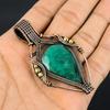 Emerald Pendant, 999 Copper Wire Wrapped Pendant Gemstone Jewelry, Handmade Pendant Amazing Jewelry, Gift For Her