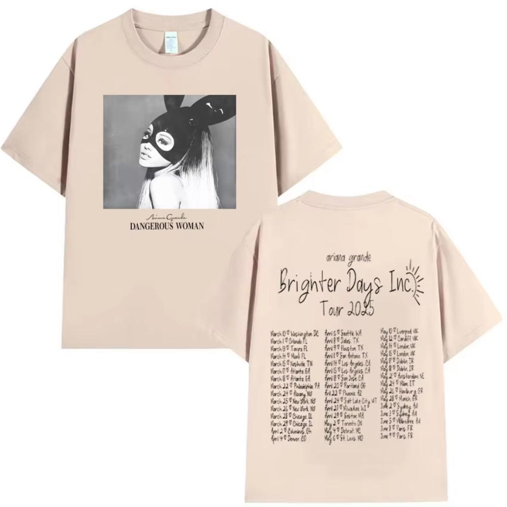 Pěvecká Ariana Grande Pop Music Tour Harajuku Trička Pánské Koncertní Bavlněné Tričko Letní Horký Výprodej Krátký Rukáv Nadměrné Vrcholy