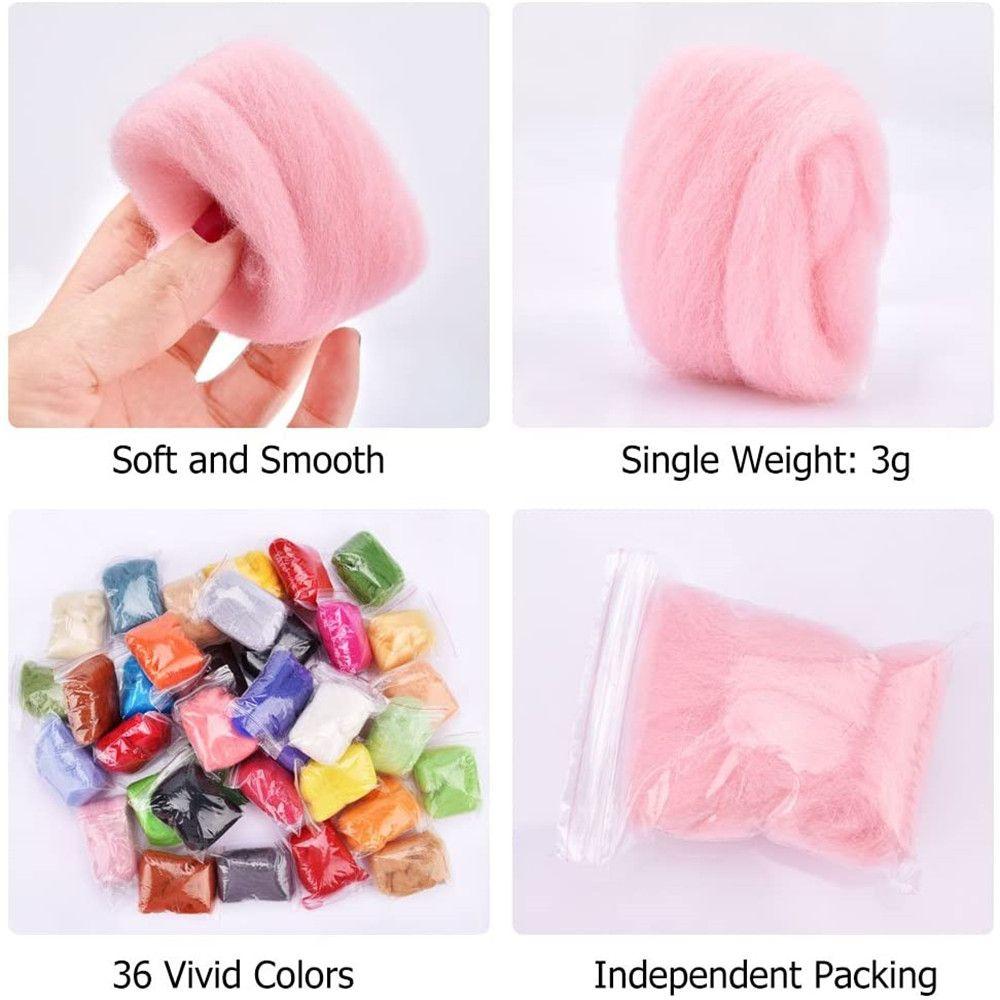 Starter Tool Kit Foam Mat DIY Crafts Needle Felting Kit Wool Roving Felting Sewing Tool Set