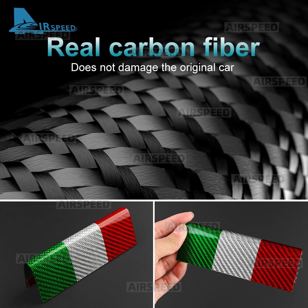 For Abarth 595 695 595C 695C 2017-2025 Real Dry Hard Italian Color Carbon Fiber Car Rear Bumper Lip Sticker Interior Accessories