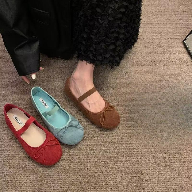 Mode 2024 Chaussures élégantes Femme Plates Bouche peu profonde Nœud Souples Décontractées Chaussures de sport ballerines pour femmes Papillon Nouveau style
