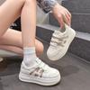 Niche Design Bread Shoes 2025 New Lightweight Soft-soled Platform White Shoes Women's Leather Versatile Sports Shoes