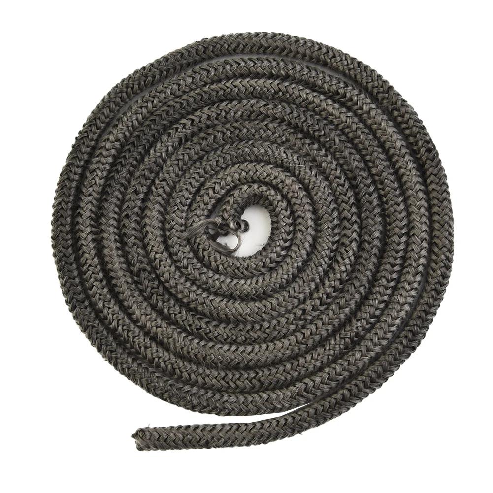 ~10/12mm Fiberglass Rope S1eal Black Stove/Fire Rope 2m Length Wood Bu1rning Stove Log Burner Door S1eal For Fireplaces Boiler