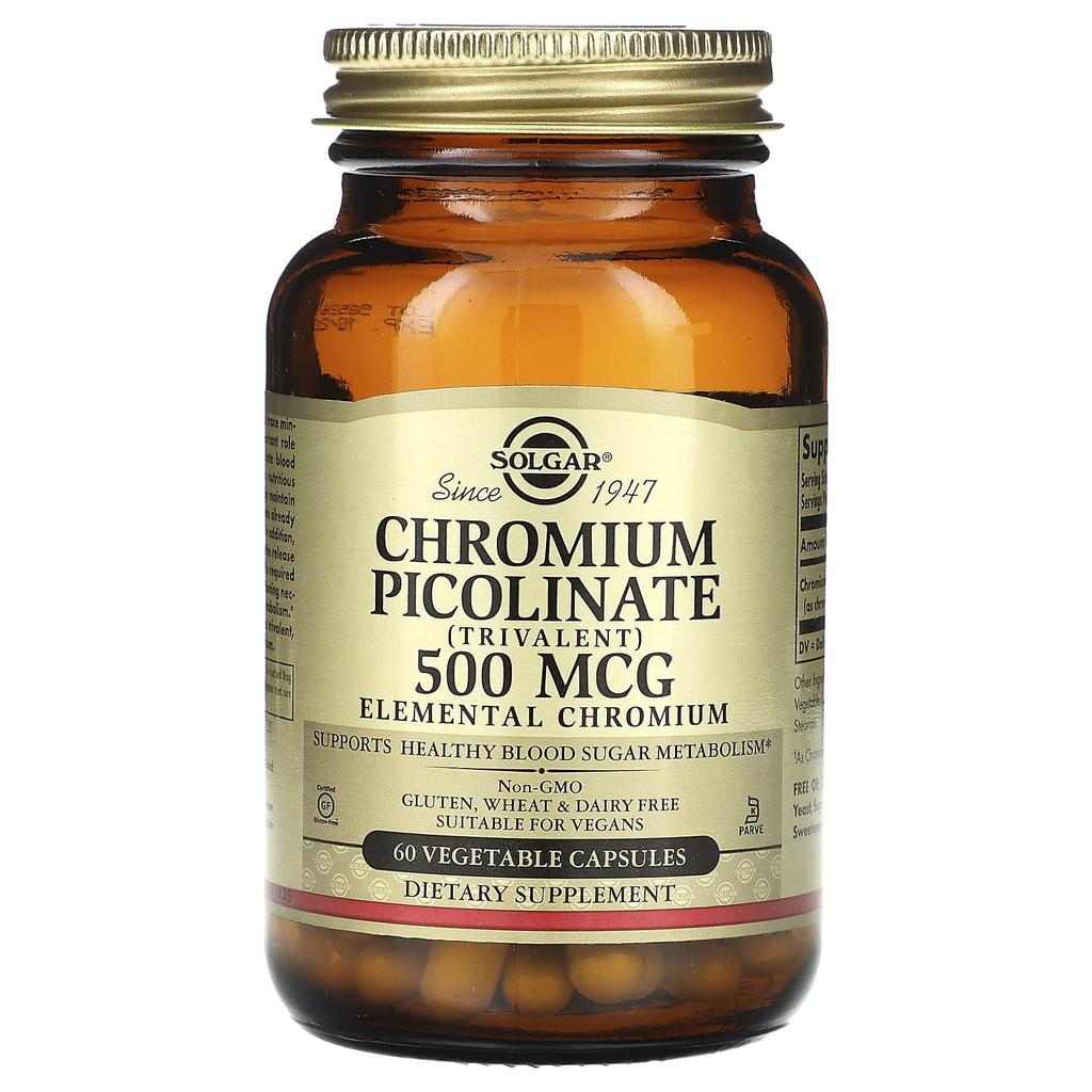 Chromium Picolinate, 500Mcg, 60 Veggie Caps